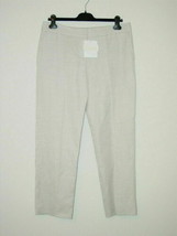 NWT CHLOE Beige Cotton Linen Slim Cropped Pants 42/10 - £91.04 GBP