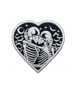 The Lovers Skulls in The Heart Embroidered Patch Iron On. Size: 3.9 x 3.... - $131.71 MXN