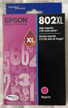 Epson 802XL Magenta High Yield Ink Cartridge T802XL320 Exp 2024+ Retail Box - $34.98