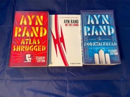 Ayn Rand Book Lot 3 Student Edition PB Atlas Shrugged Fountainhead We The Living - £9.54 GBP