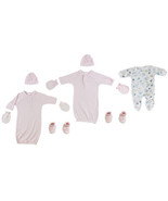 Preemie Girls Gowns, Sleep-n-play, Caps, Mittens And Booties - 8 Pc Set - £25.38 GBP