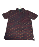 William Murray Golf Polo Shirt Mens Medium Maroon Houndstooth Pattern St... - $501.55 MXN