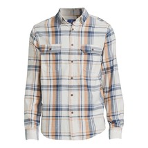 George Men&#39;s Long Sleeve Flannel Shirt, Delicate Ivory  Plaid Size XS(30... - £16.84 GBP