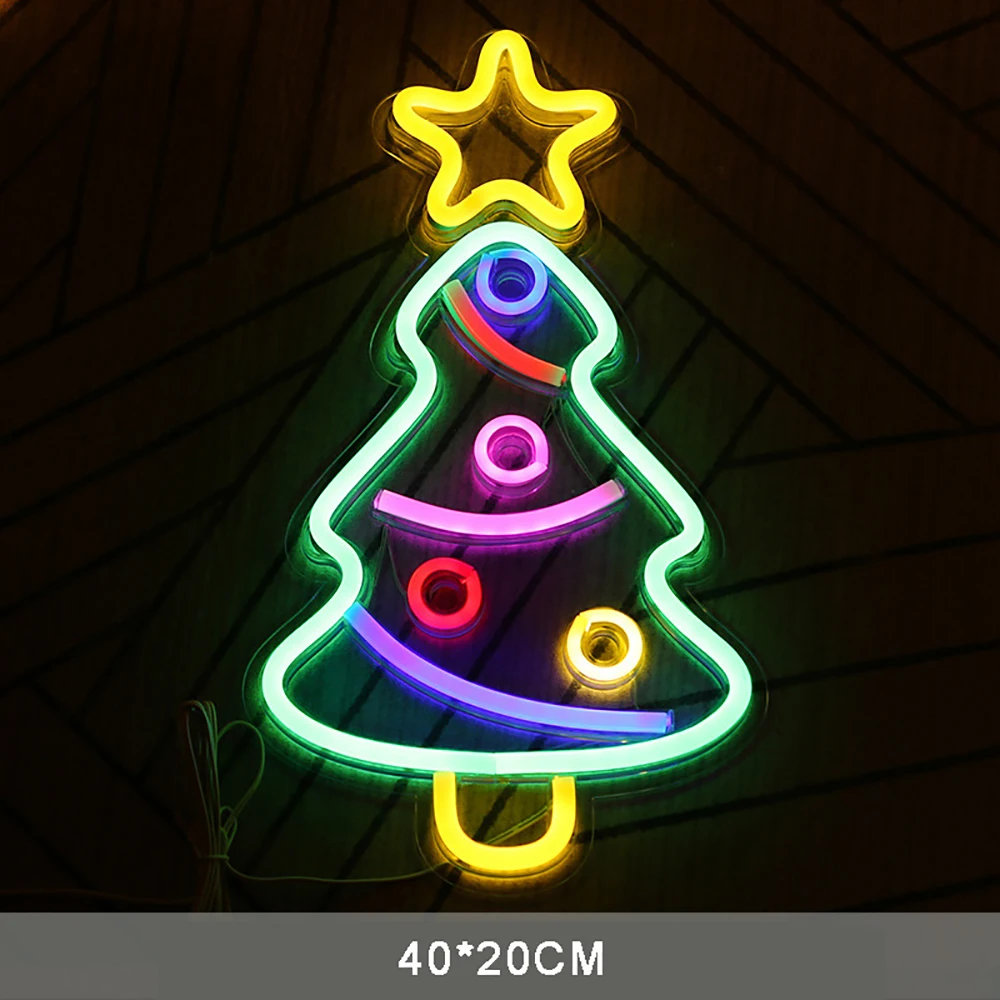 LED Neon Sign USB Powered Party Wall Hanging Light Christmas Tree Love Moon    C - £176.05 GBP