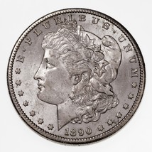 1890-S Argento Morgan Dollaro IN Bu Condizioni 98% Bianco, Completo Mint Luster - £142.30 GBP