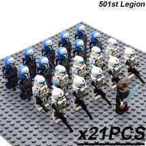 21pcs Star Wars Anakin Leader 501st Legion Jango Fett Clone Troopers Minifigures - £26.27 GBP