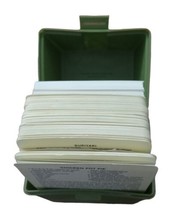 Vintage Recipe Card Box With 90 Recipes Dinner Is Served Olive Green Complete - £19.48 GBP