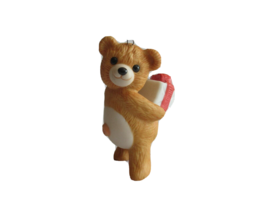 Vintage Hallmark Ornament Cinnamon Teddy Bear Gift Present Porcelain 198... - $9.49