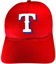 texas rangers red snapback hat 47 brand white/blue embroidered raised logo - $345.80 MXN
