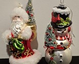 Robert Stanley Blown Glass Vintage Santa &amp; Snowman Christmas Ornaments! - £37.81 GBP