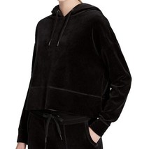 Calvin Klein Womens Performance Cropped Velour Hoodie Color Black Size XX-Large - £47.27 GBP