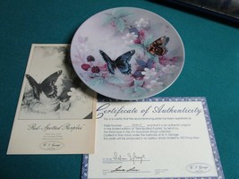 Lena LIU Butterflies Collector Plate RED Spotted/RED Admirals Original P... - £29.54 GBP