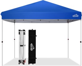 Pop Up Canopy Tent, 10 X 10 Instant Outdoor Canopy With Wheeled Bag, Blue, - £111.16 GBP