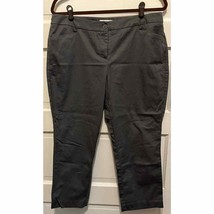 New York &amp; Company Womens Cropped Pants Dark Gray Straight Leg Size 12 (... - $10.28