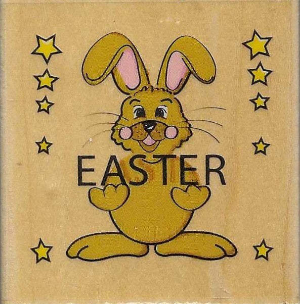 Wood Mounted Rubber Stamp. App 5x5cm. - $4.00