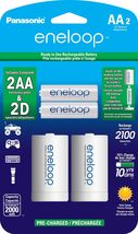 Eneloop Panasonic K-KJS1MCA2BA D Size Battery Adapters AA 2100 Cycle Ni- MH Pre- - £10.04 GBP