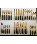 Vintage Thailand Flatware Brass Gold Utensils Mid-Century Modern 36 pc. ... - £78.15 GBP