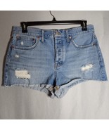 Madewell Denim Shorts Womens 28 Relaxed Button Fly Distressed Casual Vac... - $29.69