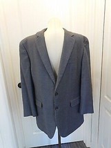 RALPH LAUREN 2 Button Silk Wool Cashmere Grey Windowpane Lined Jacket 44L EUC - £55.00 GBP
