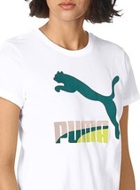 PUMA Womens Cotton Classics Logo T-Shirt Size 1X Color White - £20.43 GBP