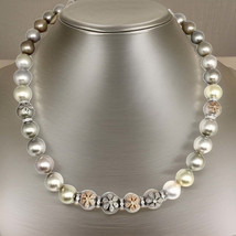 Diamond South Sea Pearl Necklace 12.80 mm 17.5&quot; Certified $14,950 910878 - £3,911.24 GBP