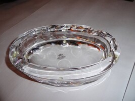 Mario Cioni Crystal  Ashtray Signed 7.5" L x 4.5" W x 1.75" H  Made in Italy image 3
