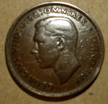 1946 ONE PENNY GEORGIVS V D: G: BR: OMN: REX F: D: IND: IMP COIN - $6.99
