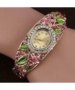 Crystal Flower Bangle Bracelet Watch Reloj Mujer - £26.22 GBP