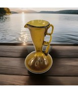 Vintage AMBER Hand Blown Art Glass Small Pitcher Vase Applied 3-Finger H... - $371.47 MXN