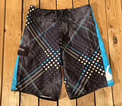 Quicksilver Men’s Swim Trunks Board Shorts Tie Front Size S In Black/blue F1 - £9.67 GBP