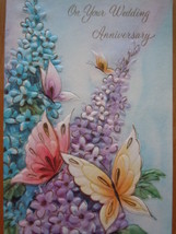 Vintage On Your Wedding Anniversary Butterlies Garrison Greeting Card  - $1.99
