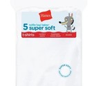 Hanes Toddler Boys&#39; Tagless White Super Soft T-Shirts, Pack of 5, Size 2... - £11.75 GBP