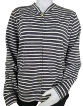 Gloria Vanderbilt Bomber Jacket Womens L Cotton Terry Knit Full Zip Long... - £12.28 GBP