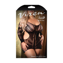 Fantasy Lingerie Vixen Illusion Longsleeve Seamless Dress Black Queen Size - £21.54 GBP