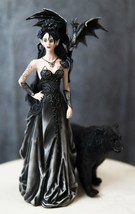 Gothic Bella Donna Purple Rose Witch Fairy with Black Dragon And Bear St... - $119.99