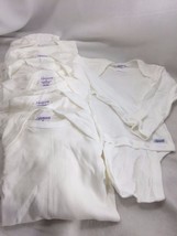 7 Spencers One Piece Bodysuit Long Sleeve White Blanks Unused 21459 Newborn - $24.74