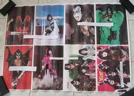 Kiss Collage Of 8 Different Shots With Ace Frehley And Band Members On Poster!! - £21.90 GBP