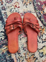 Bed Stu Hilda Slide Sandal Brick Red Orange Lux Leather Open Toe Women&#39;s 8 - £36.14 GBP