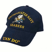 US Navy Sea bees &quot;can do&quot; on a dark blue-black ball cap - £15.69 GBP