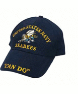 US Navy Sea bees &quot;can do&quot; on a dark blue-black ball cap - €17,36 EUR