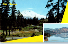 Mt Shasta an immense snow swept peak and Shasta Lake California Postcard - £5.14 GBP