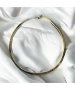 Gold Tone Cleopatra Egyptian Choker Ribbed Flexible Necklace 20&quot; - $18.99
