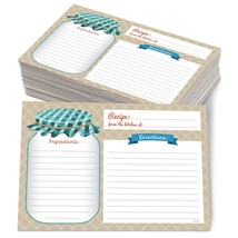 Mason Jar Recipe Cards - 50 Double Sided Cards, 4X6 Inches. Thick Card S... - $26.59
