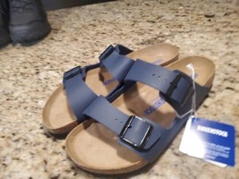 New Birkenstock Arizona Birkibuc Blue Unisex Sandals Sz M-10 - $103.95