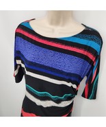 Jones Studio Shelth Dress Women&#39;s Size 4 Multicolor Elbow Sleeve Rushed ... - $18.00