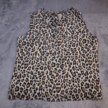 Loft Premium Brands Opco Womens Large Leopard Cheetah Lightweight Casual Blouse - £14.03 GBP