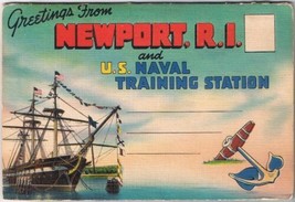Postcard Booklet Newport Rhode Island &amp; US Naval Training Station 18 Views - £2.86 GBP