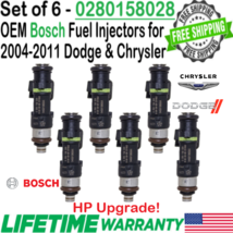 OEM Bosch x6 HP Upgrade Fuel Injectors for 2004-11 Dodge Chrysler Volkswagen V6 - £125.00 GBP