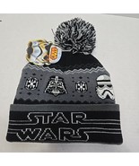 Disney Star Wars Beanie Unisex 100% Acrylic Black White Pom-Pom Lucas Fi... - $23.56 CAD