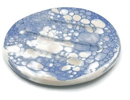 Handmade ceramic Sop Dish Dispenser, Blue Abstract Hand Painted Soap Bar... - £33.62 GBP+